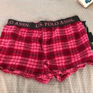 Pink Plaid US Polo Assn. Pajama Shorts
